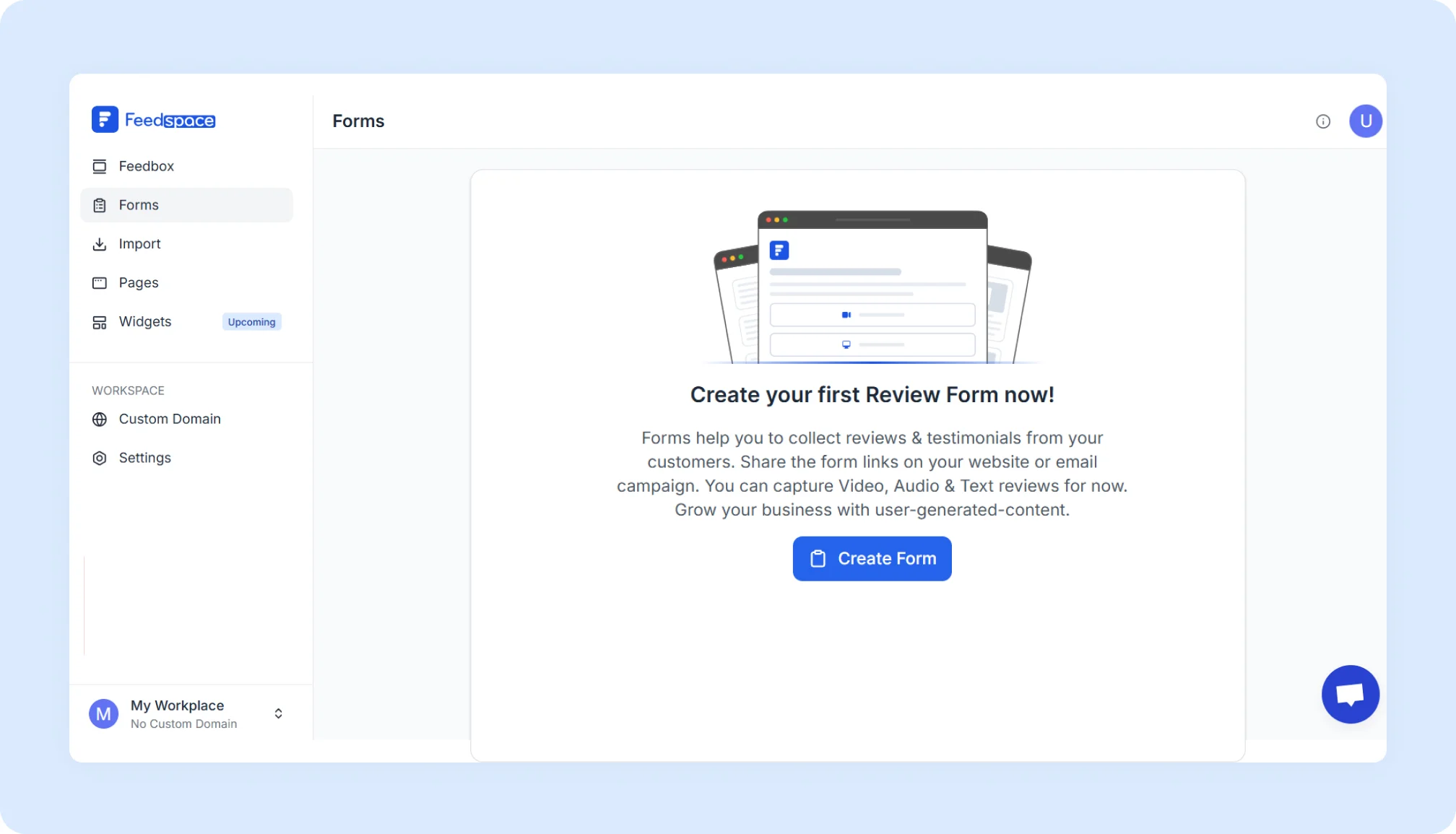 Locate the text feed modal